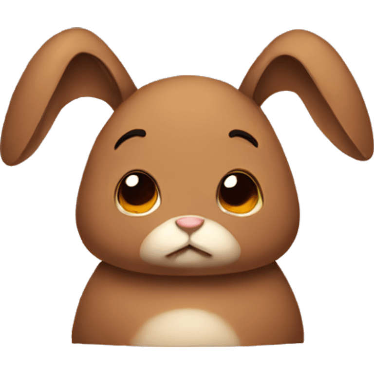 brown sad rabbit emoji