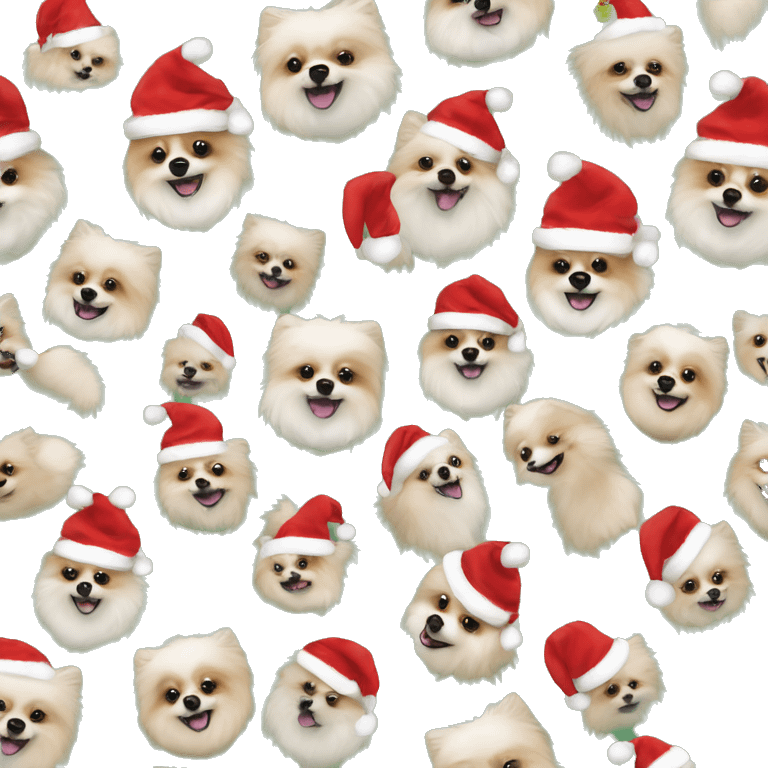 Pomeranian Santa￼ emoji