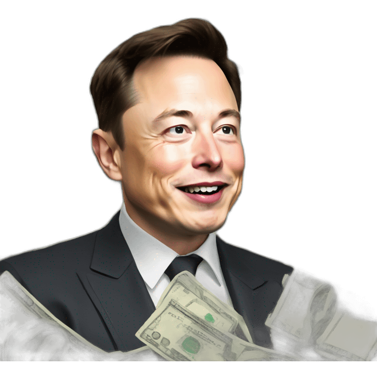 elon musk con dolares  emoji