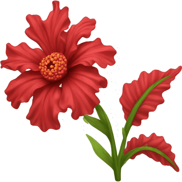 Red frilly flower  emoji