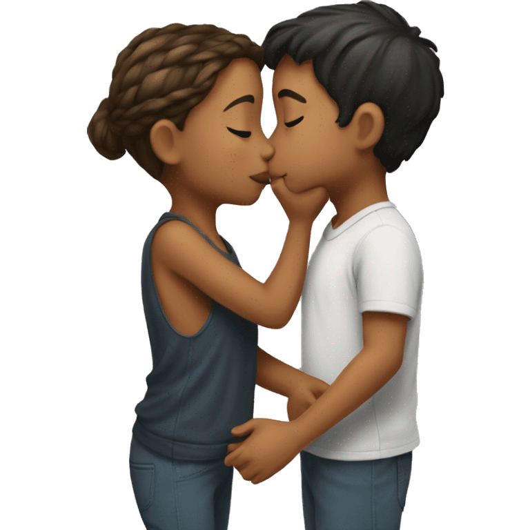 Boy kissing girl emoji