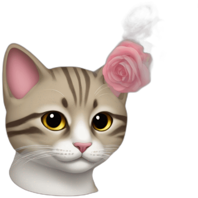 cat, vinoculars, roses emoji