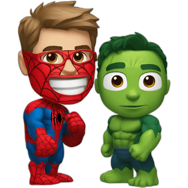 Spiderman with Hulk emoji