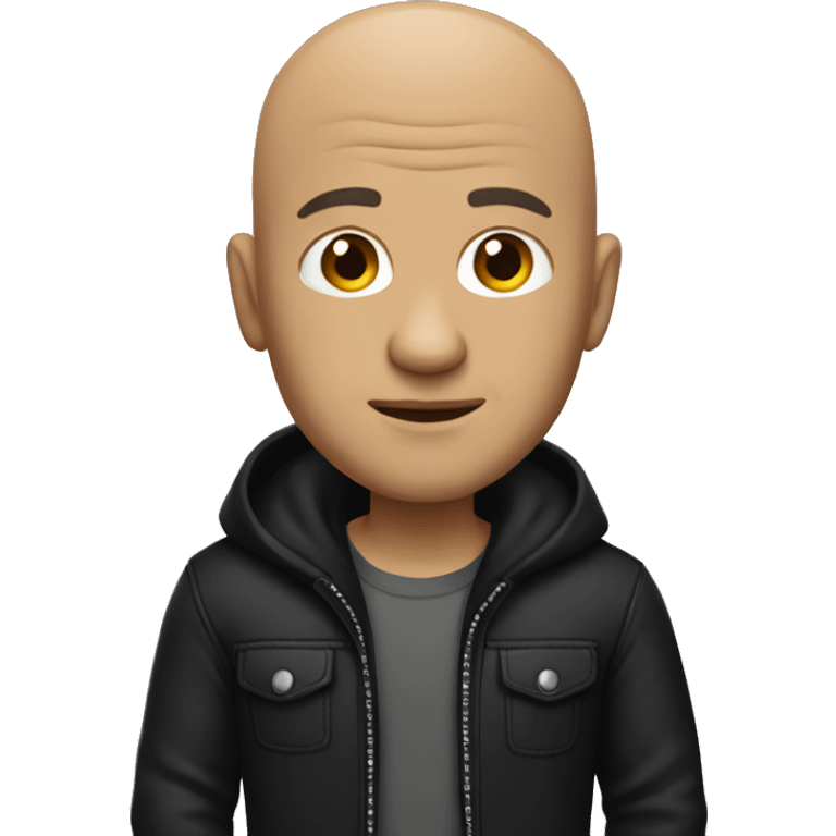 bald man in black jacket emoji