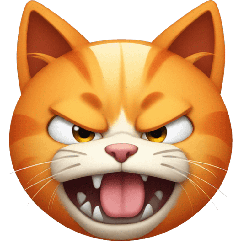 Angry looking Orange cat (mouth closed)  emoji