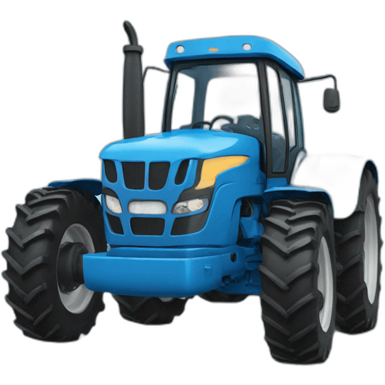 cartoon blue tractor with eyes emoji