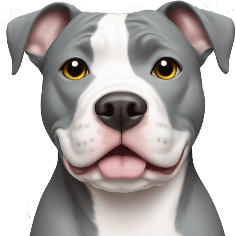 Grey and white pit bull emoji