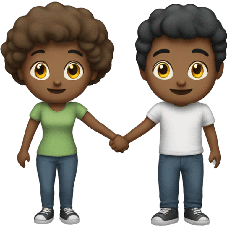 a girl and guy holding hands emoji