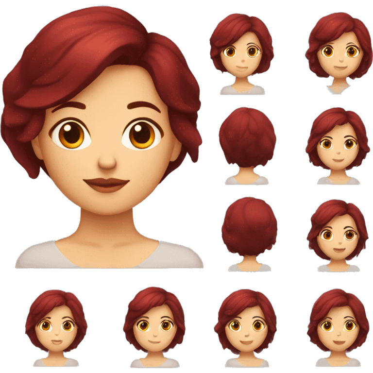 Mujer de cabello rojo corto por los hombros liso emoji