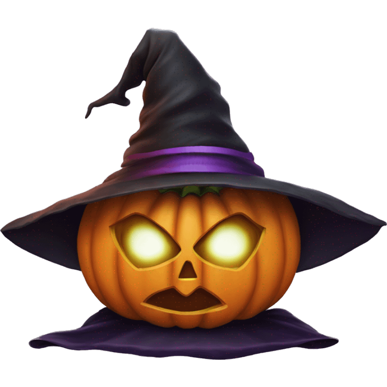 Pumpkin with a witch hat emoji