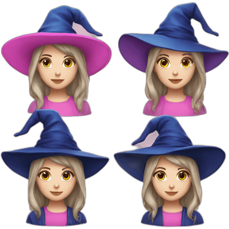 Teenage-witch-girl-mi-blue-mi-pink-hat emoji