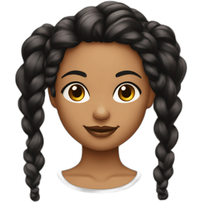 Fille de peau noir avec des tresses noires  emoji