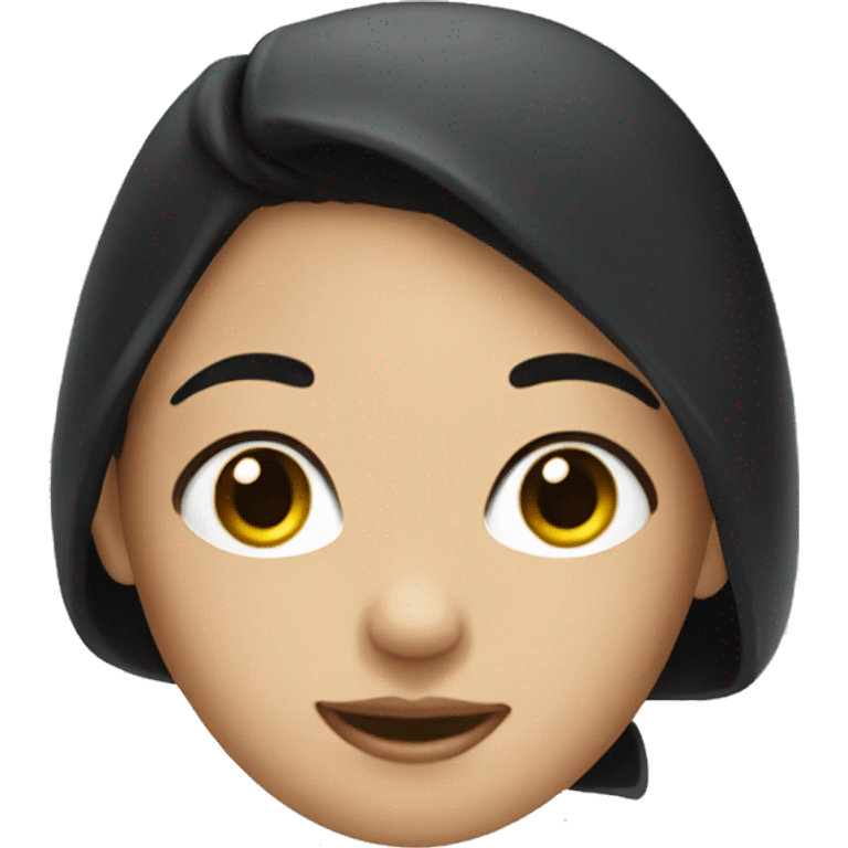 Girl with black hair that has a towel wrapped emoji