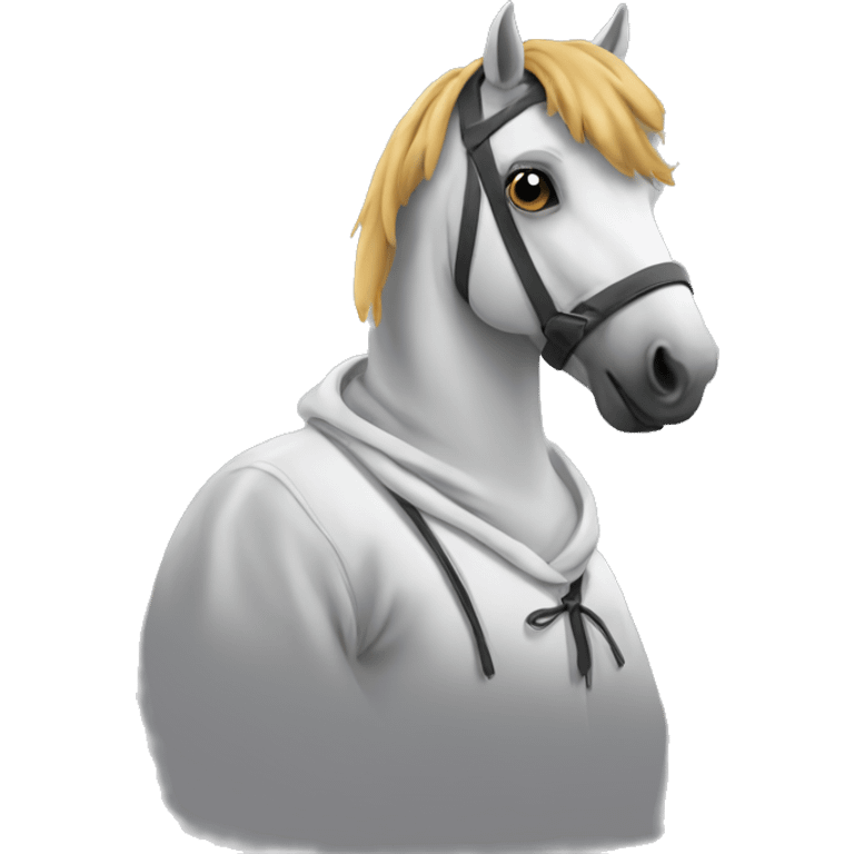 Horse wearing a hoodie emoji