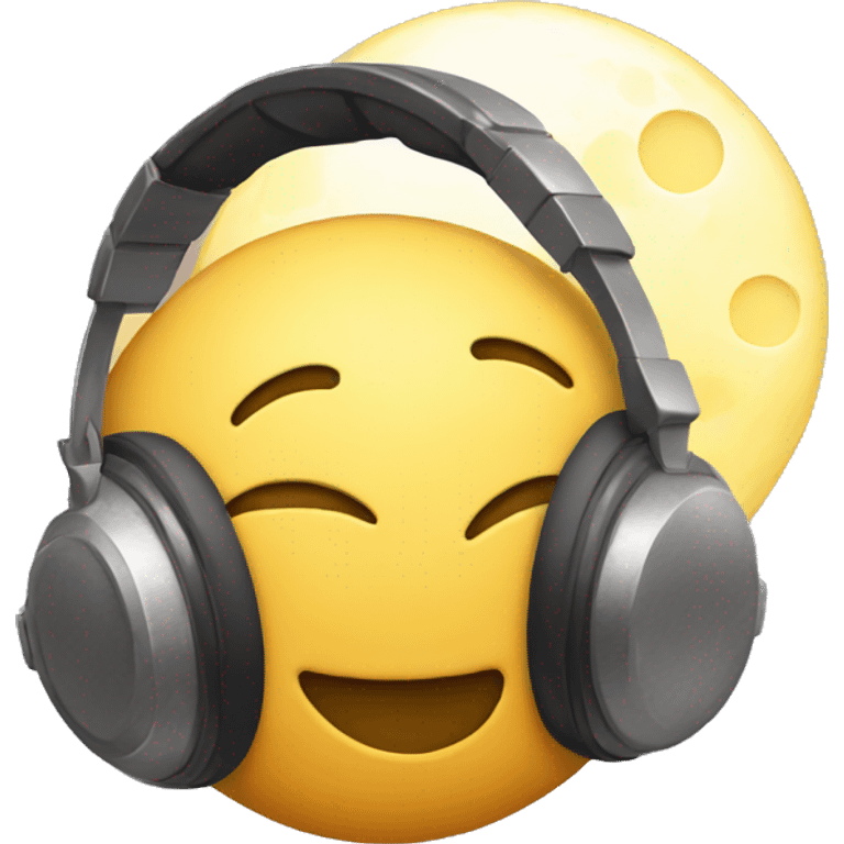 Moon with headphone  emoji