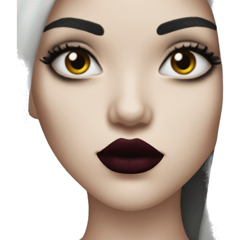 goth girl with red burgundy lipstick  emoji