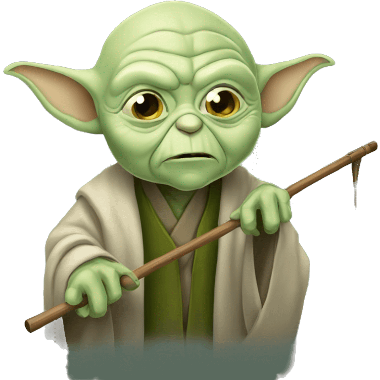 old frail bald yoda with a cane emoji