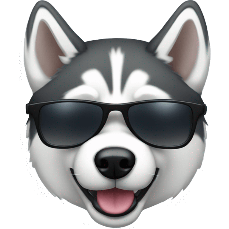 Husky with sunglasses emoji