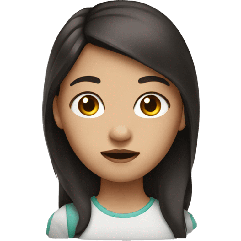 girl with dark eyes and dark brown hair emoji