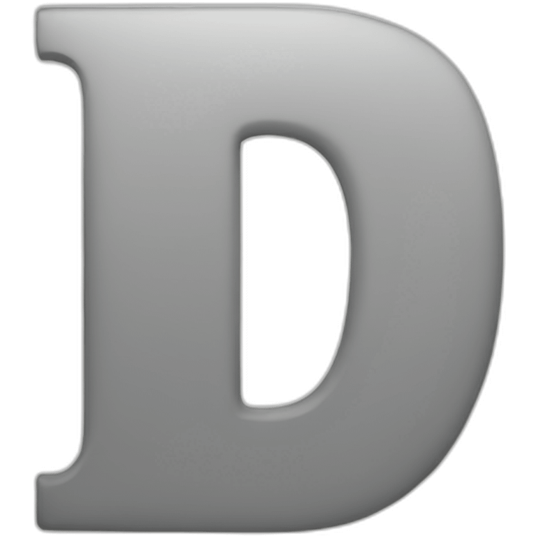 D letter white grey background emoji