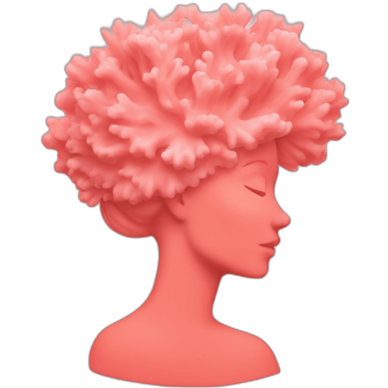 Pink coral cameo woman silhouette emoji