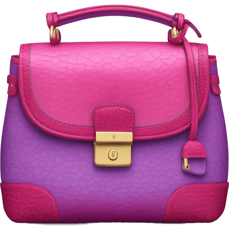 Hot pink and violet Brahmin bag emoji