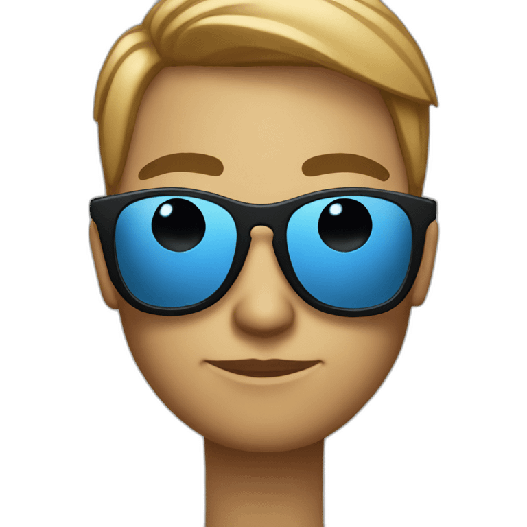 twitter with sunglasses-(proportional)calm-(realistic) emoji