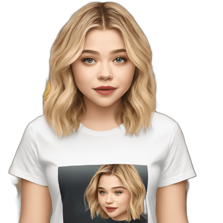 chloë grace moretz wearing tee emoji