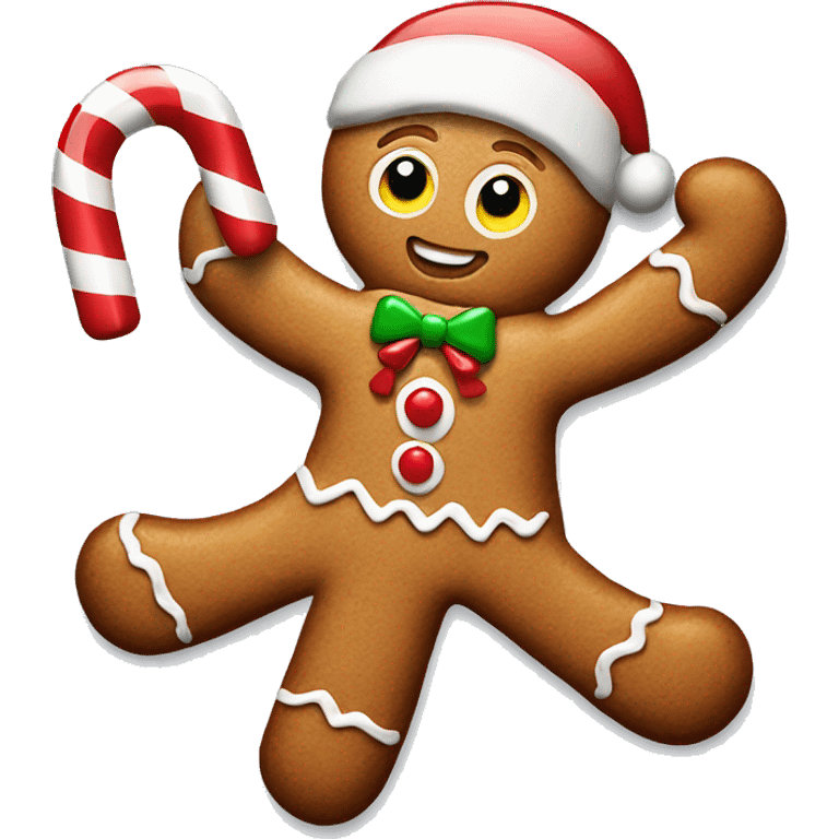 Ginger bread holding candy cane emoji