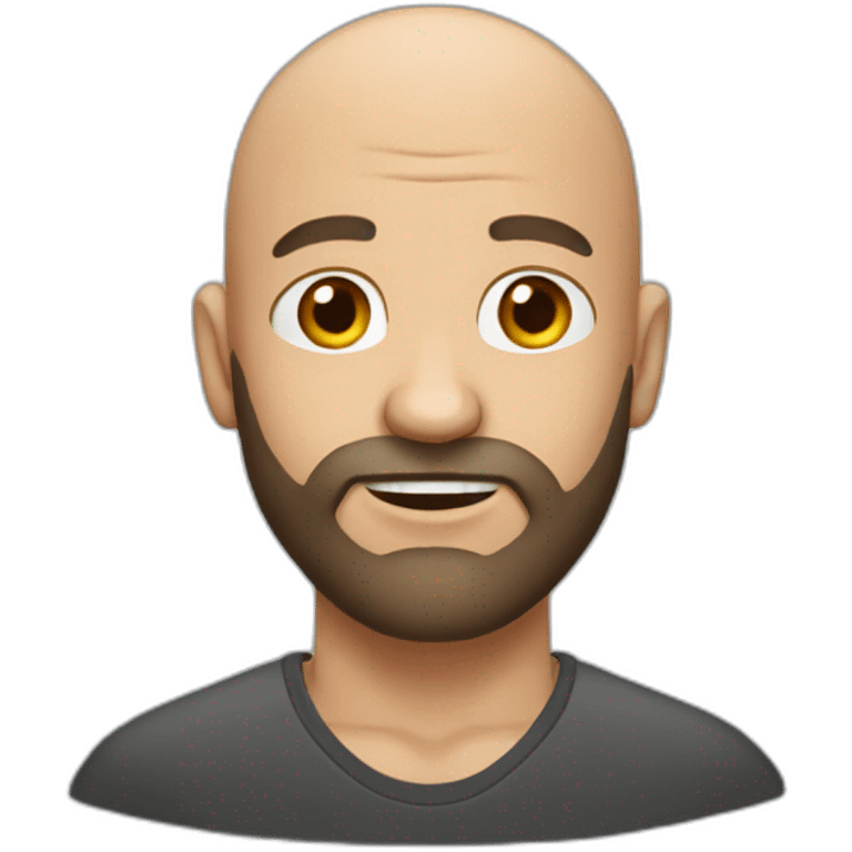 Bald neatly cut beard man emoji