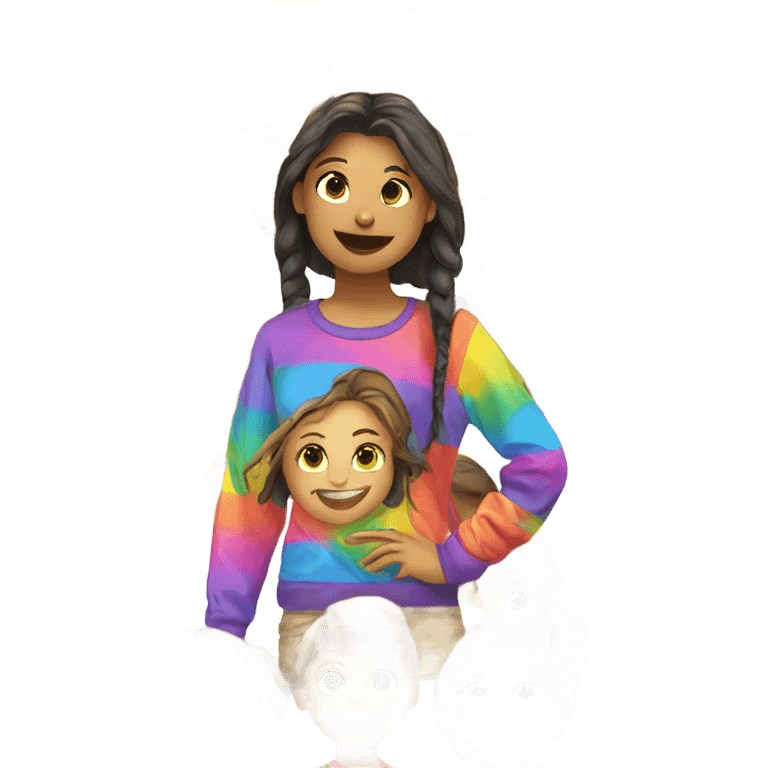 Girl wearing rainbow shirt  emoji