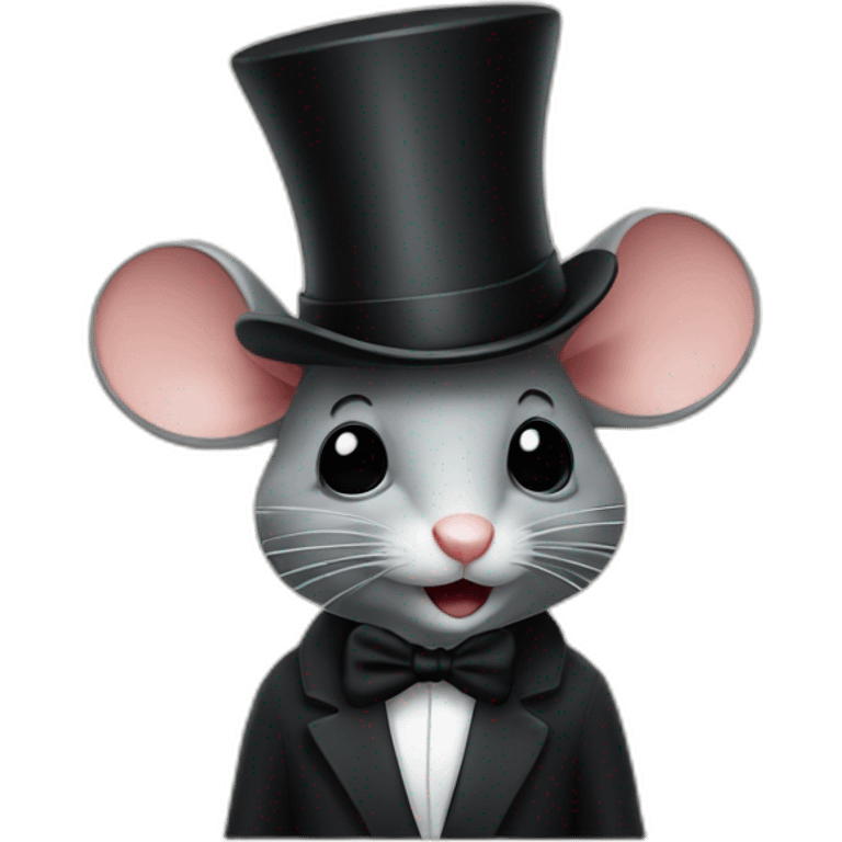 Mouse with top hat  emoji