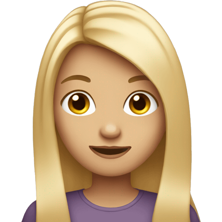 girl with long blonde hair texting a message emoji