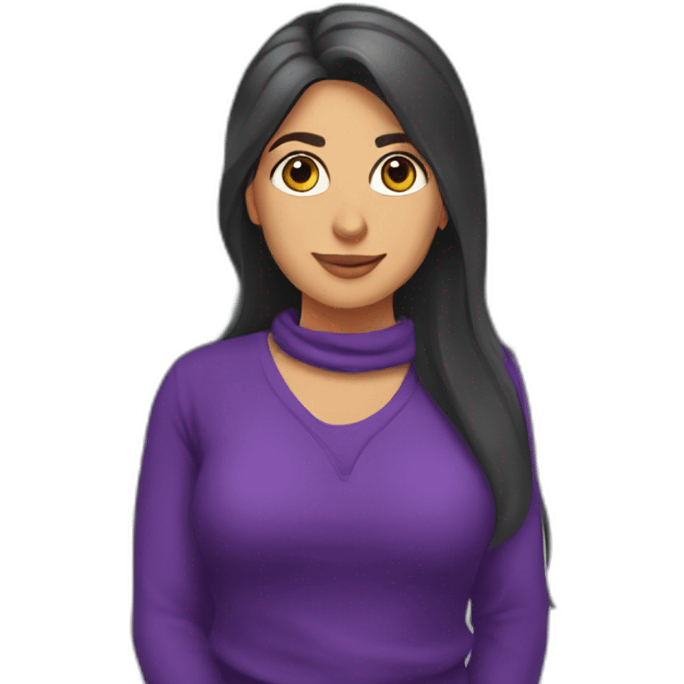 Armenian women in purple clothing in the bus station emoji