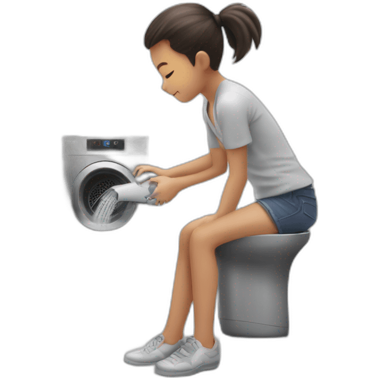 child drying socks in Dyson hand dryer emoji