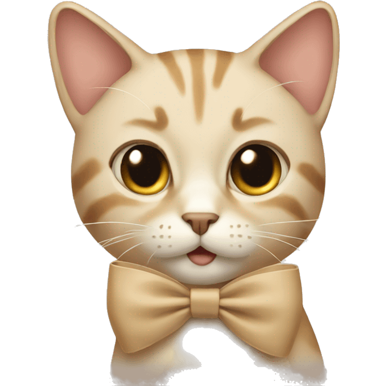  Cat with a beige bow  emoji