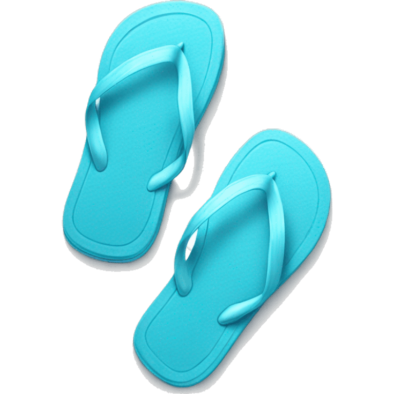 Realistic light blue pair of summer flip flops isolated. emoji