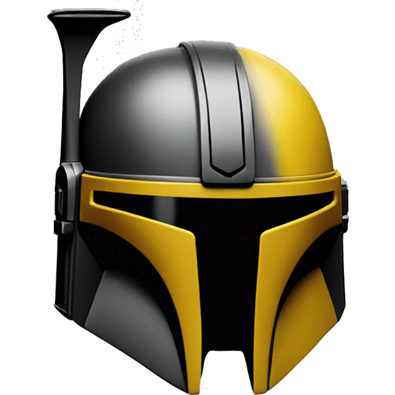 Mandalorian helmet black and yellow emoji