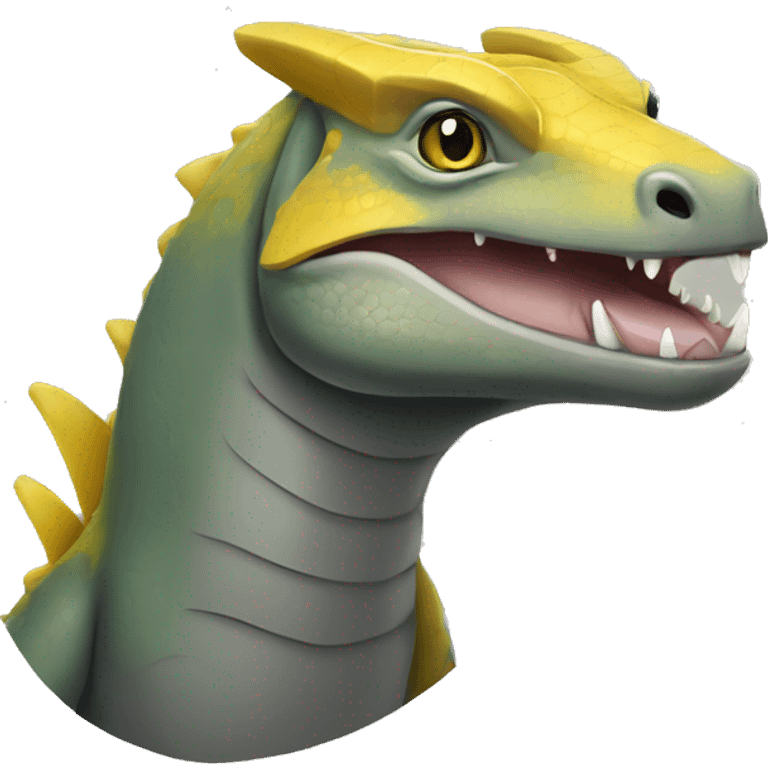 Komodo dragon grey and yellow thumbs up emoji