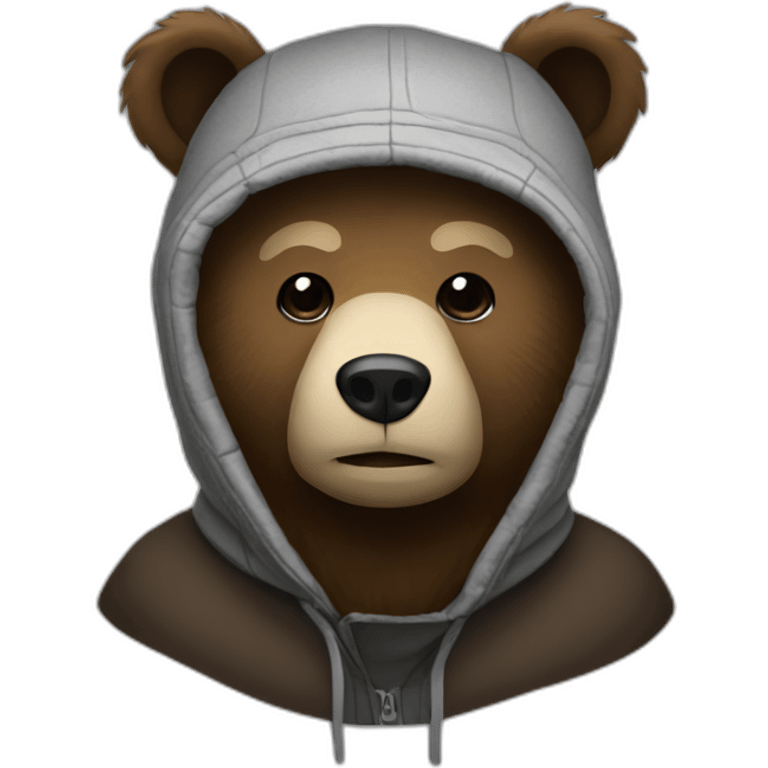 Bear wearing a balaclava emoji