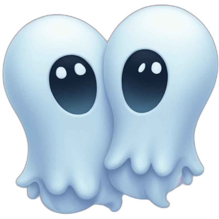 two hugging ghosts emoji