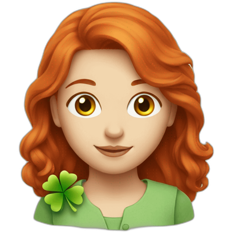 A redhead with a clover emoji