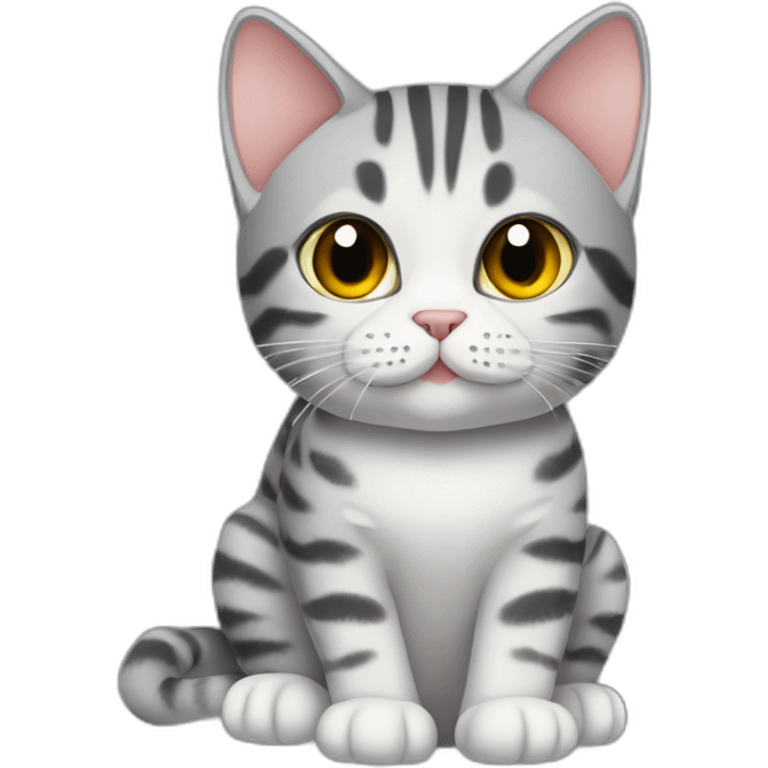 cat-American shorthair cat-whole body-wash one's hands emoji