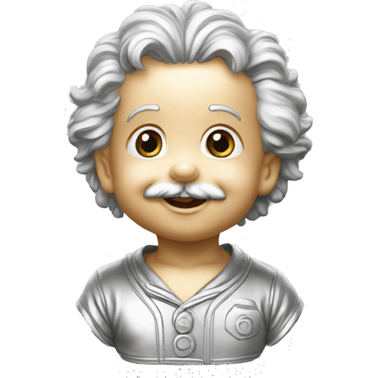 albert einstein happy baby face silver medal emoji