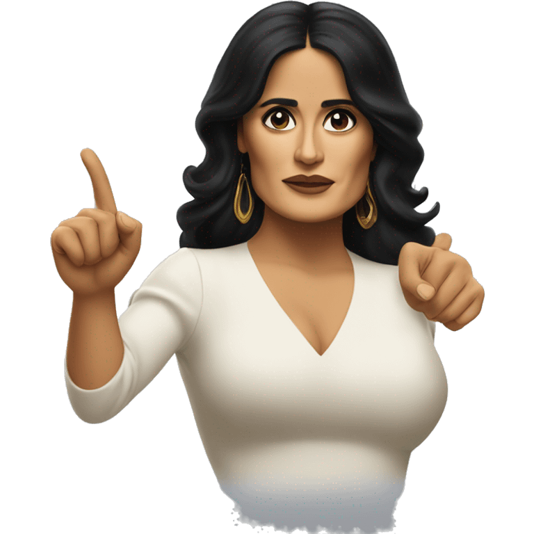 Salma hayek pointing finger forward emoji