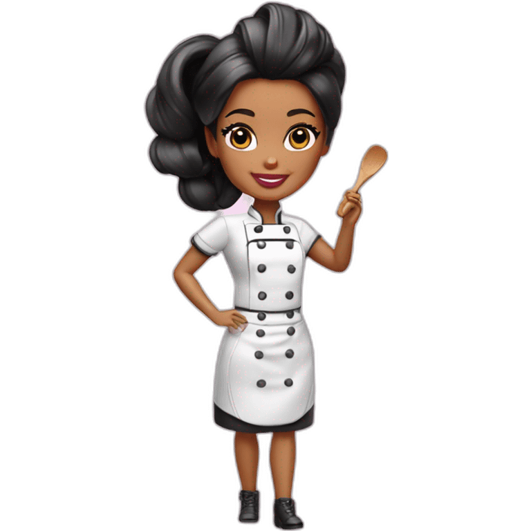 Barbie chef black hair emoji