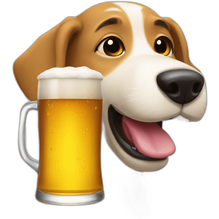 Dog drinks a beer emoji