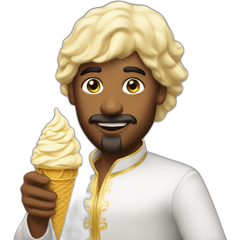 dubai rich king eating golden ice cream emoji