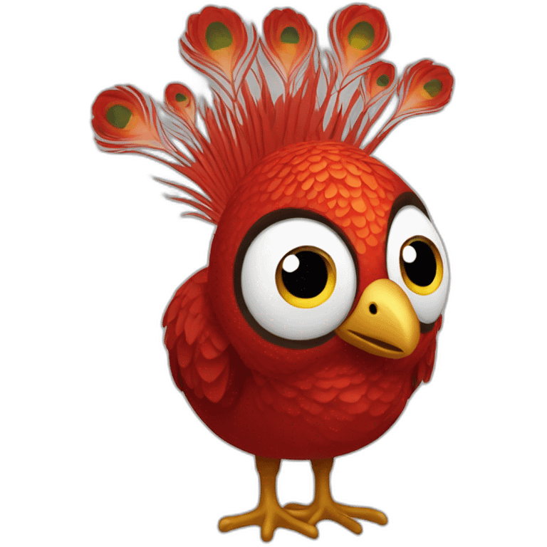 Red-peacock emoji