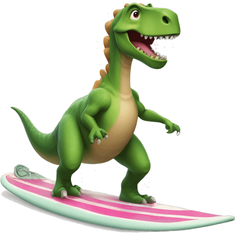 dinosaur on a surfboard emoji